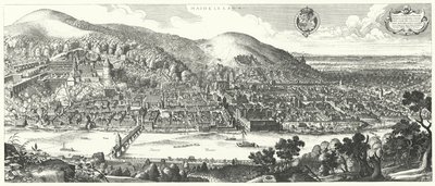 Uitzicht op Heidelberg voor de vernietiging in de Dertigjarige Oorlog door German School